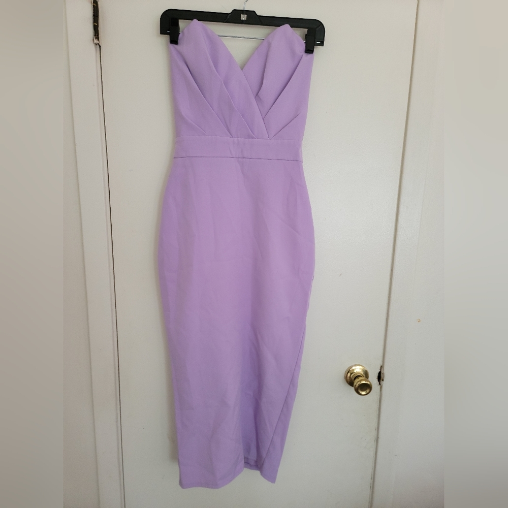 NWT lilac strapless pencil dress.
